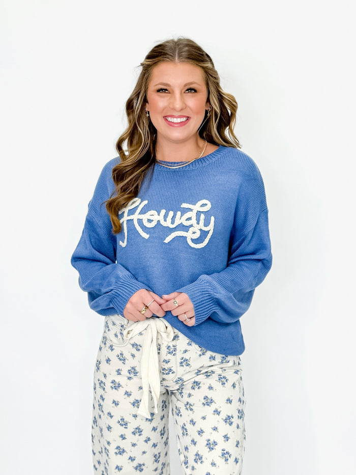Howdy Blue Knit Sweater