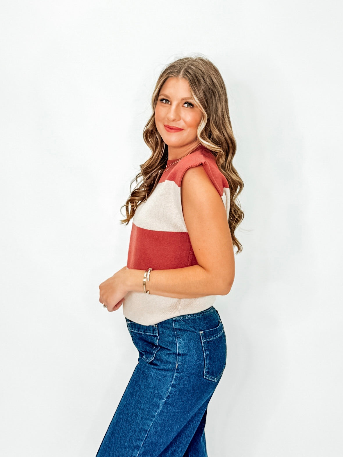 Bold Stripe Sleeveless Top