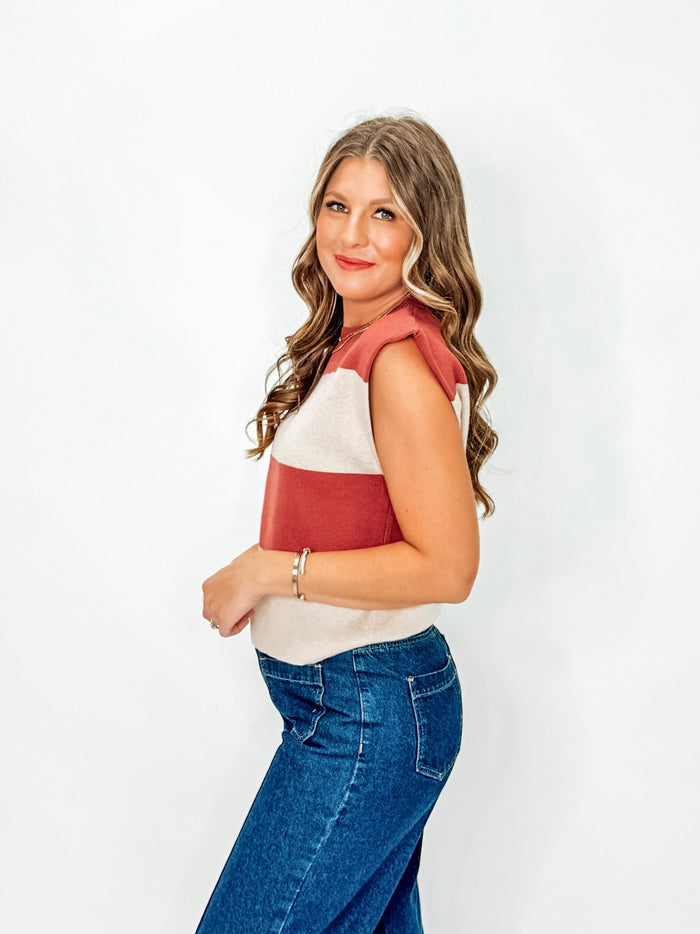 Bold Stripe Sleeveless Top