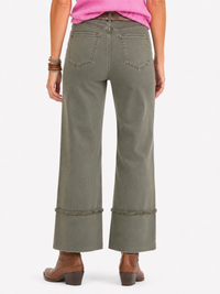 Risen Mid-Rise Burnt Olive Cuff Jeans