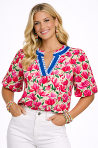 Island Escape Floral Blouse