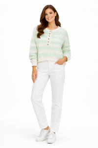 Mint Striped Lightweight Sweater