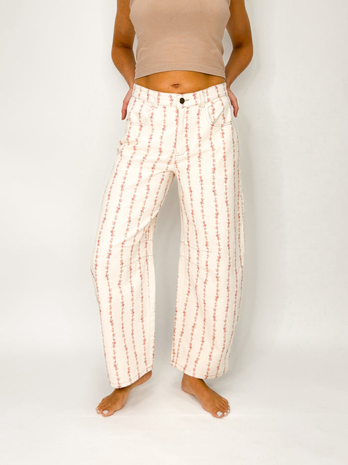 Blush Vine Barrel Jeans