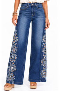 Blue Dahlia Laser-Cut Jeans
