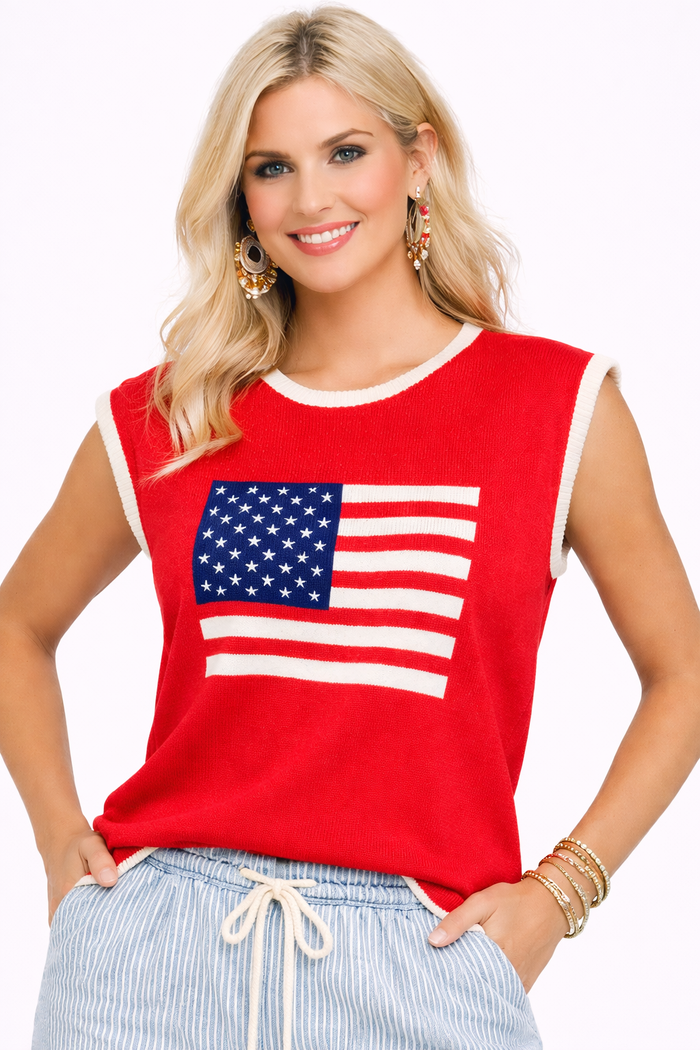 American Pride Sweater-Red