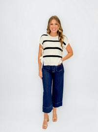 Fireside Stripes Side-Tie Sweater Top