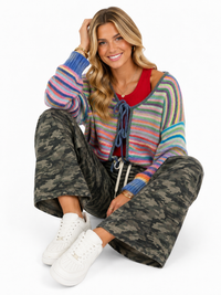 Confetti Skies Tie-Front Cardigan