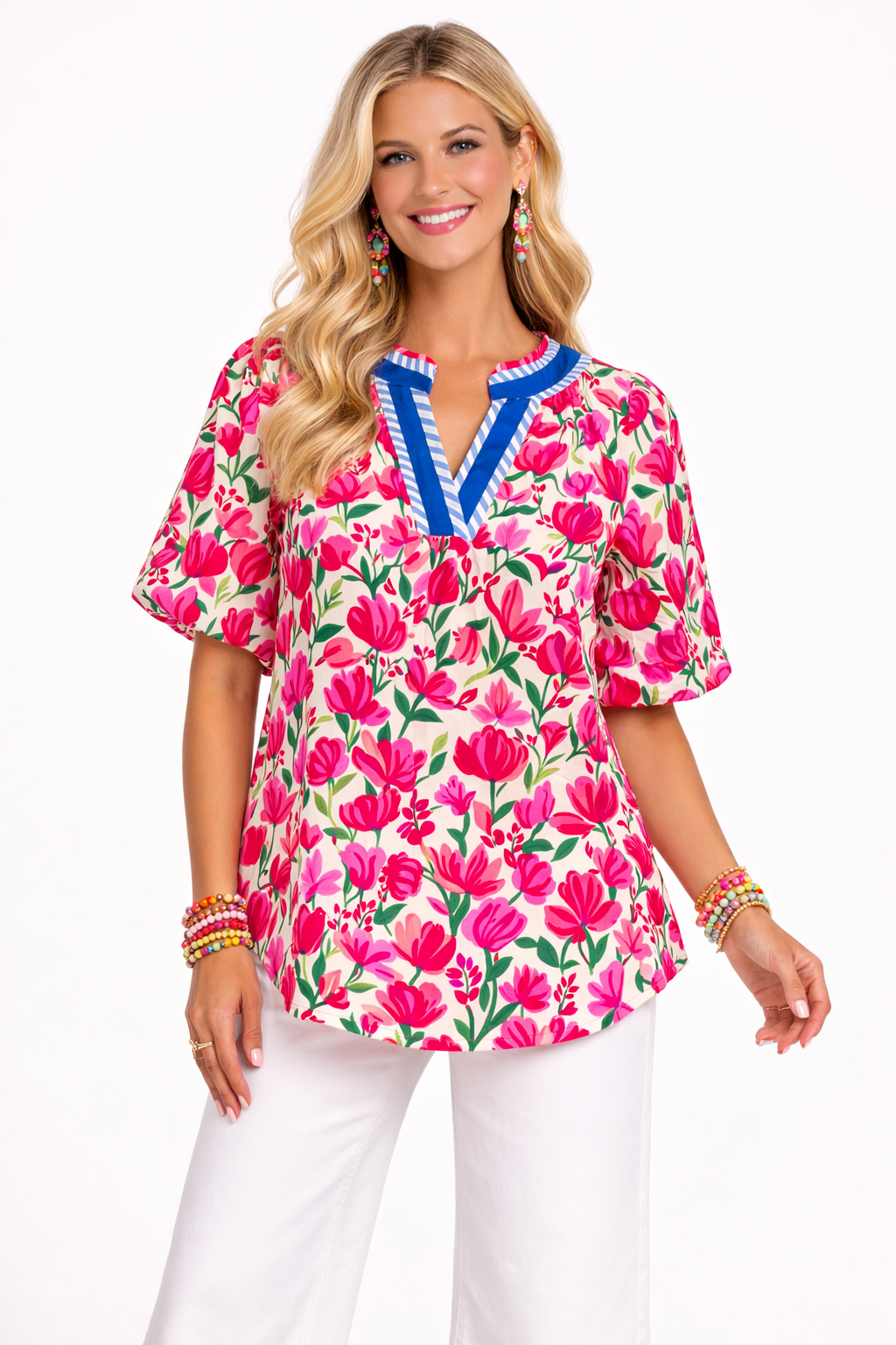 Island Escape Floral Blouse
