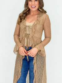 Ginger Brown Lace Duster