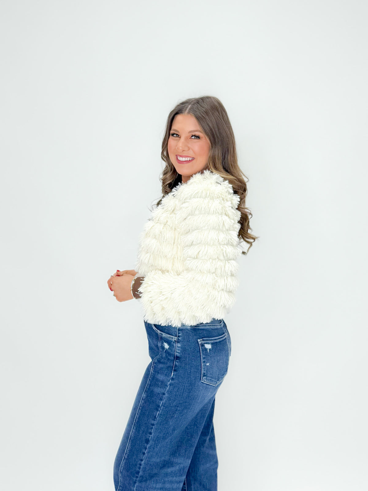 Cream Faux Fur Jacket