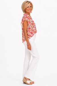 Citrus Bloom Ruffle Blouse