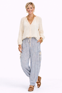 Striped Peasant Pants-Joggers