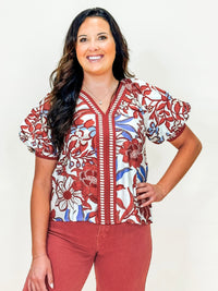 Fall Bloom Embroidered Blouse