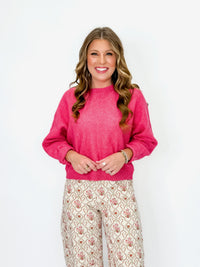 Geranium Pink Crewneck Sweater