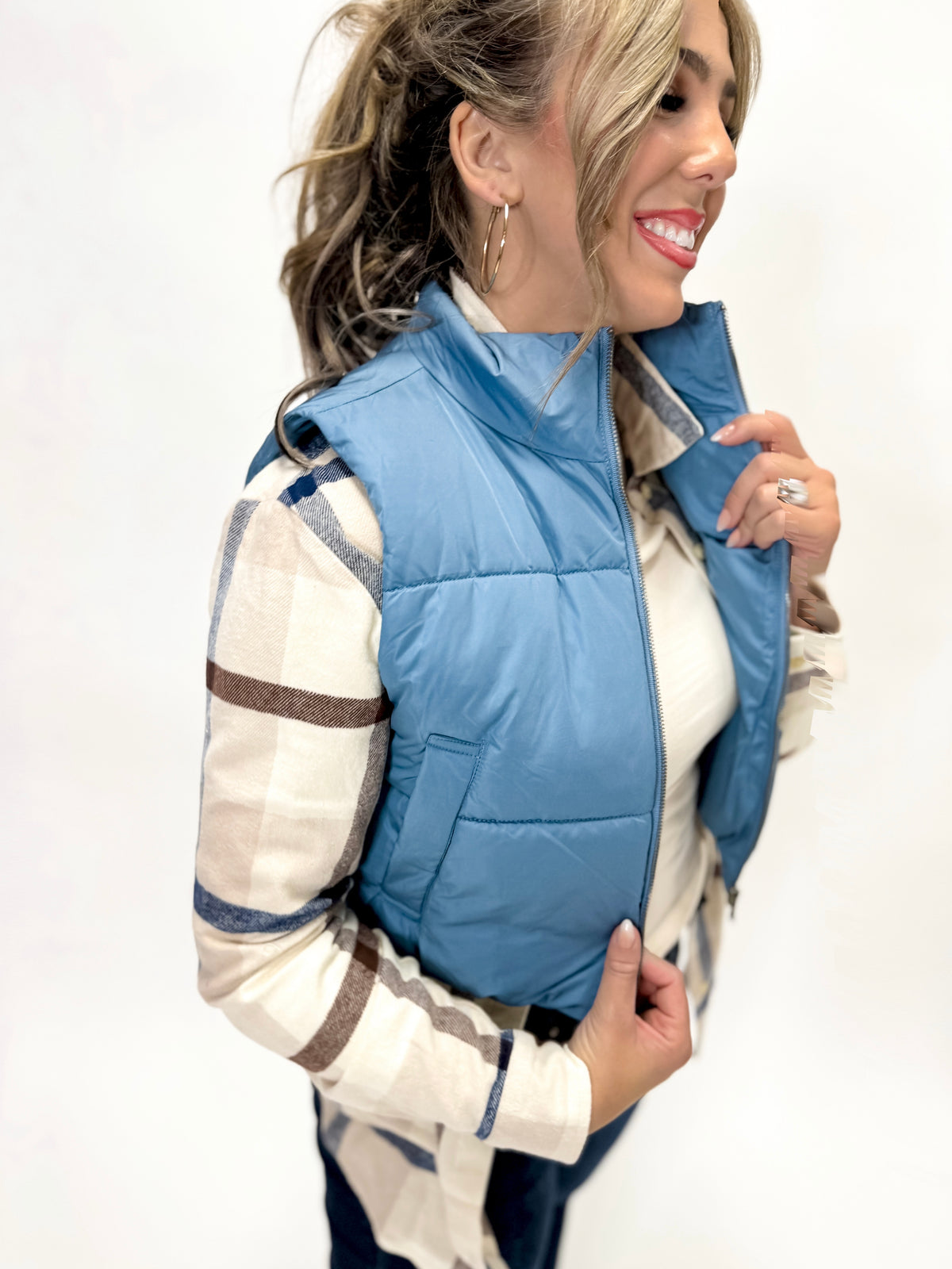 Puff Up Vest - Blue