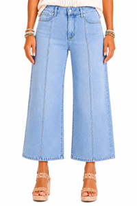 Risen Harbor Line Crop Wide Leg Jeans PWC21223