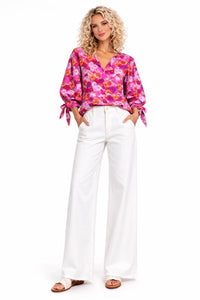 Risen Sculpt & Sleek Wide Leg White Denim Jean