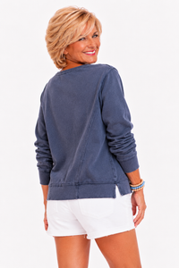 Washed Navy USA French Terry Sweatshirt