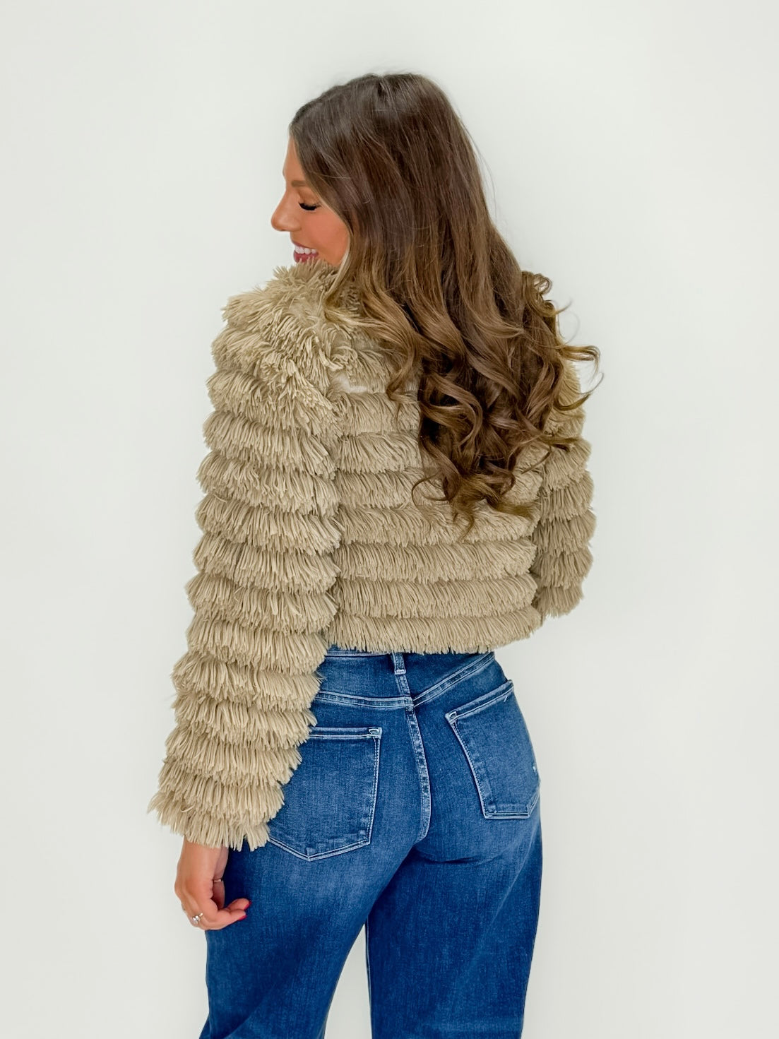 Taupe Faux Fur Jacket