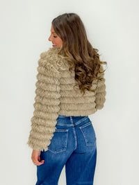 Taupe Faux Fur Jacket