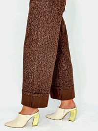 Mocha Leopard Wide Leg Jeans