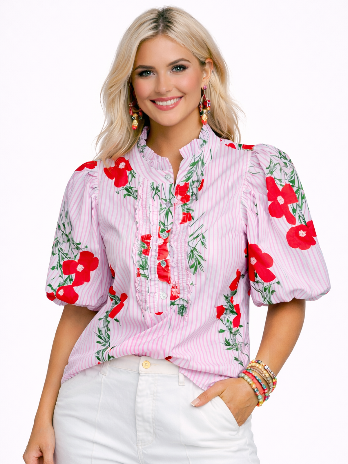 Wild Poppy Ruffle Top