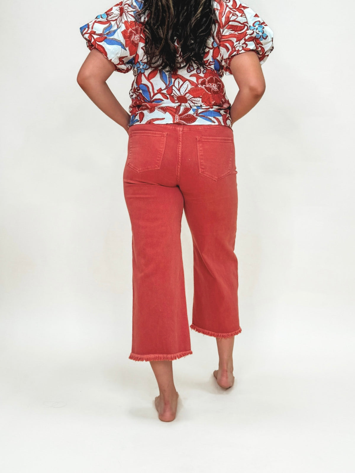Risen Brick Wide Leg Crop Jeans