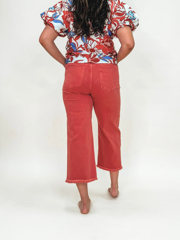 Risen Brick Wide Leg Crop Jeans