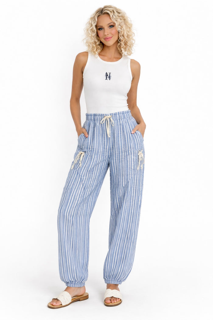 Beachcomber Blue Sripe Joggers-Pants