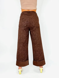Mocha Leopard Wide Leg Jeans