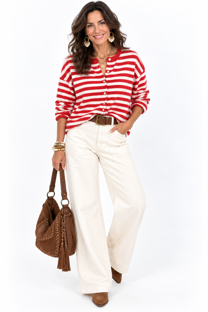 Pep Rally Stripe Cardigan.