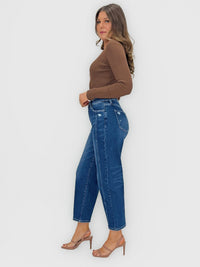 Lovervet Dark Wash Barrel Seam Jeans