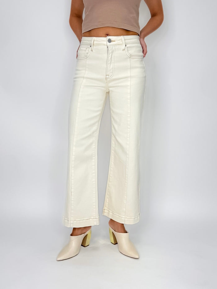 Whip Cream High Rise Cropped Jeans