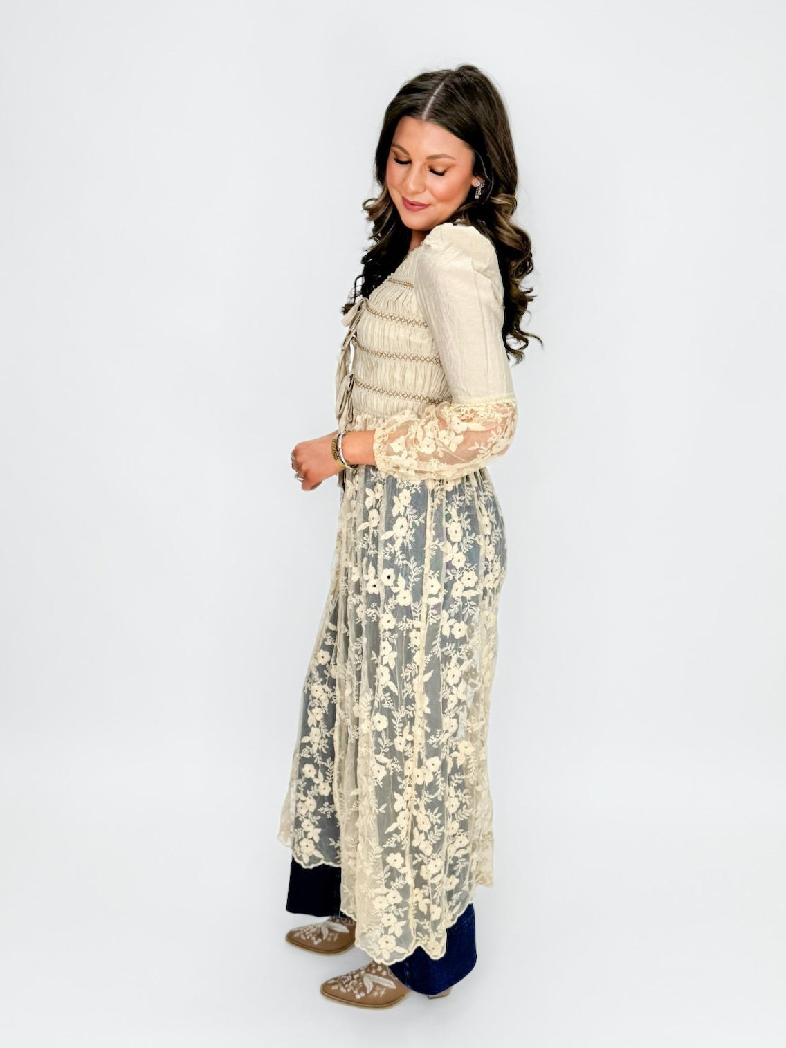 Golden Heirloom Lace Duster