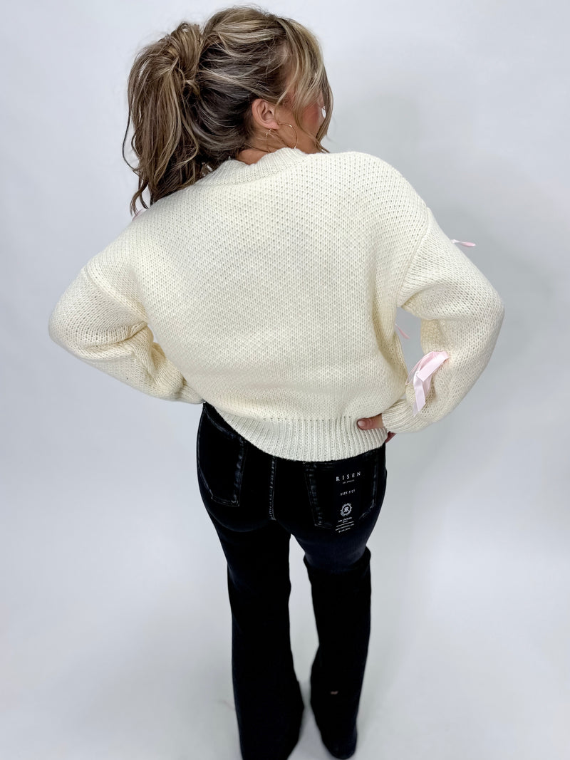 Valentine Wishes Bow Sweater