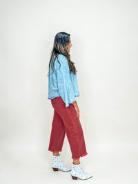 Mineral Wash Tencel Bell Sleeve Top