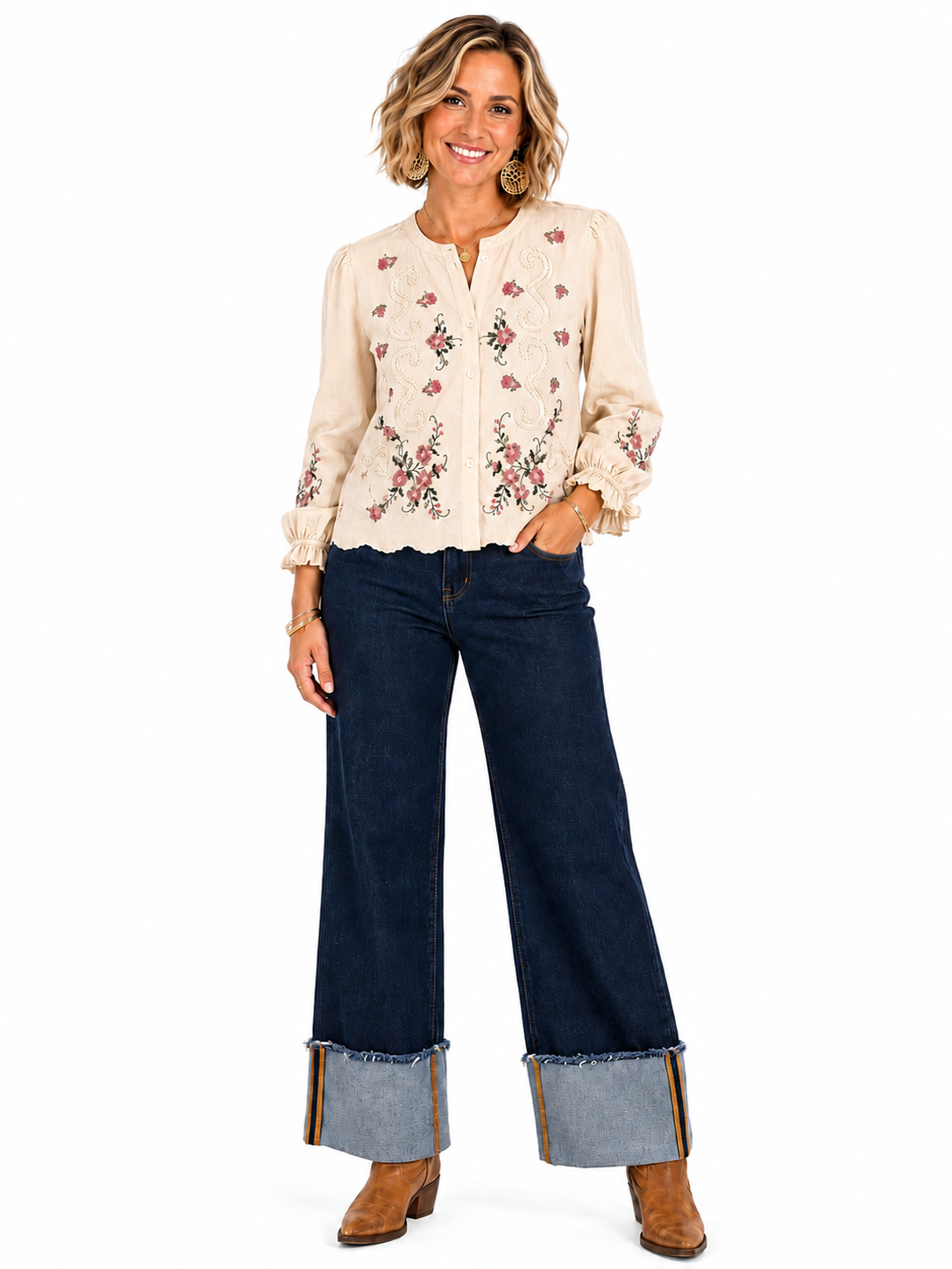 Midnight Cuff Risen Jeans