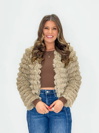 Taupe Faux Fur Jacket