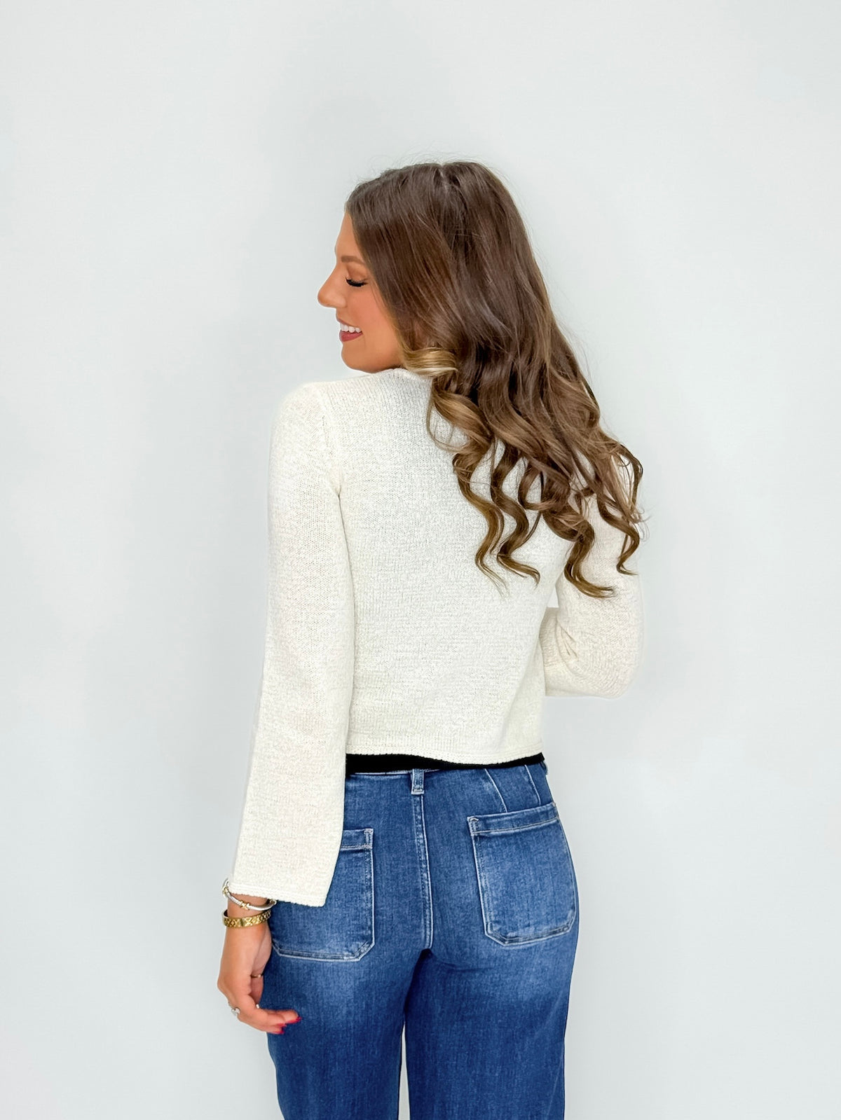 Ivory Cloud Tie-Front Cardigan