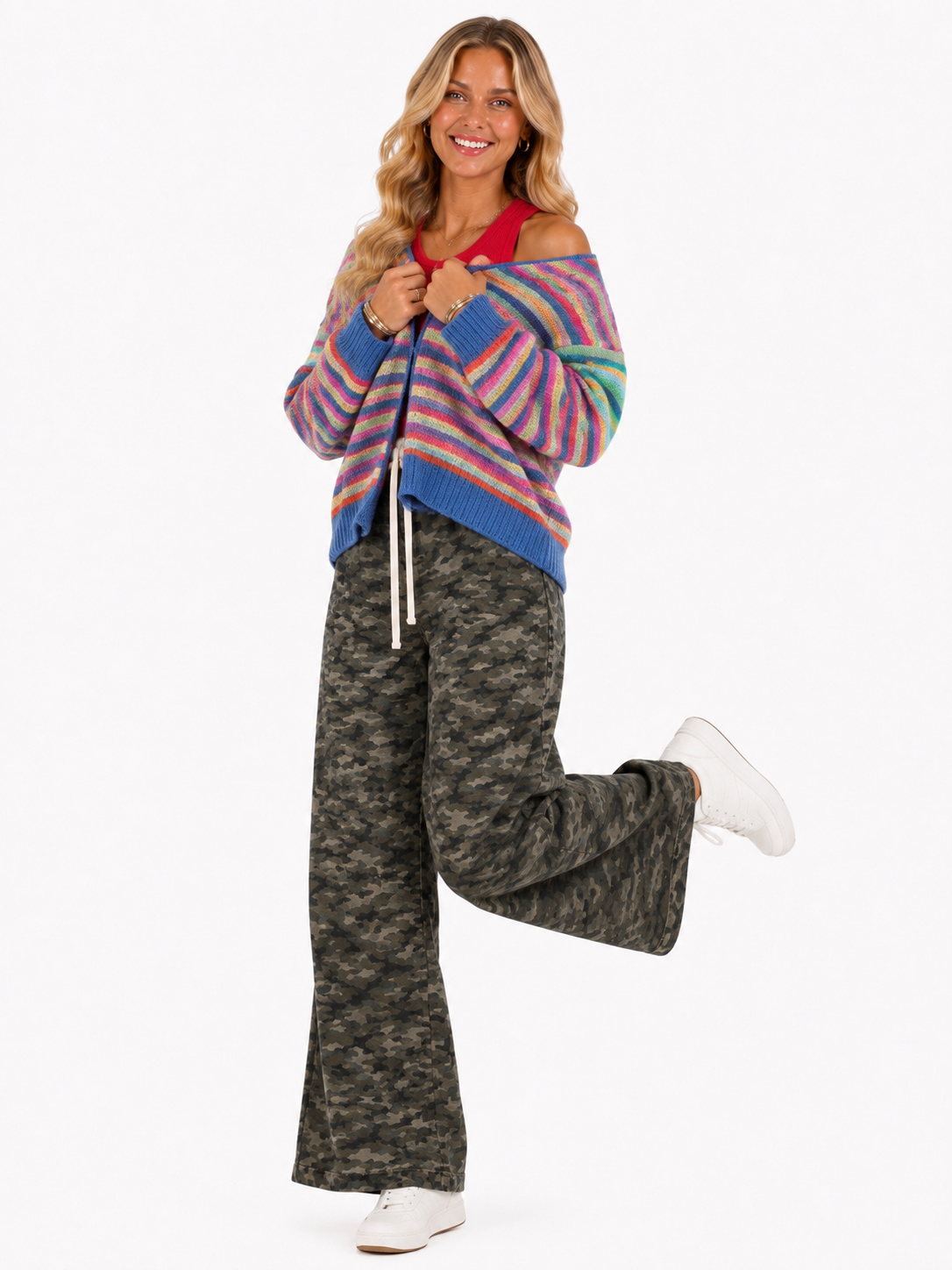 Confetti Skies Tie-Front Cardigan