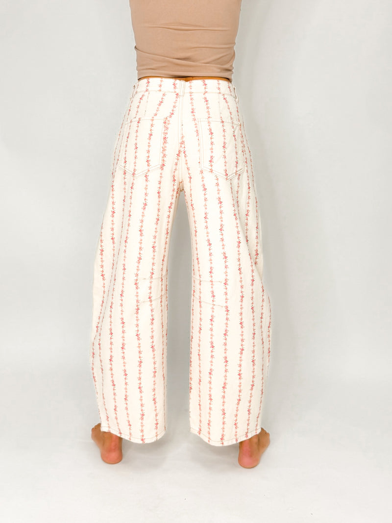 Blush Vine Barrel Jeans