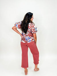 Fall Bloom Embroidered Blouse
