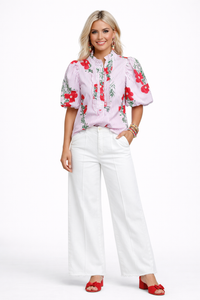 Wild Poppy Ruffle Top