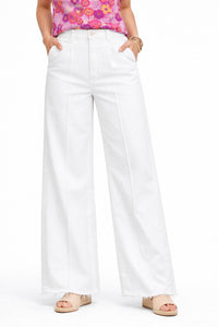 Risen Sculpt & Sleek Wide Leg White Denim Jean