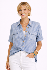 The Chambray Denim Button Front Shirt
