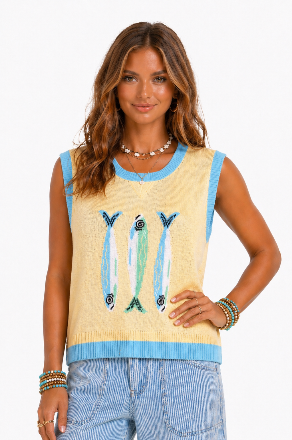 Sardine Graphic Sweater Vest