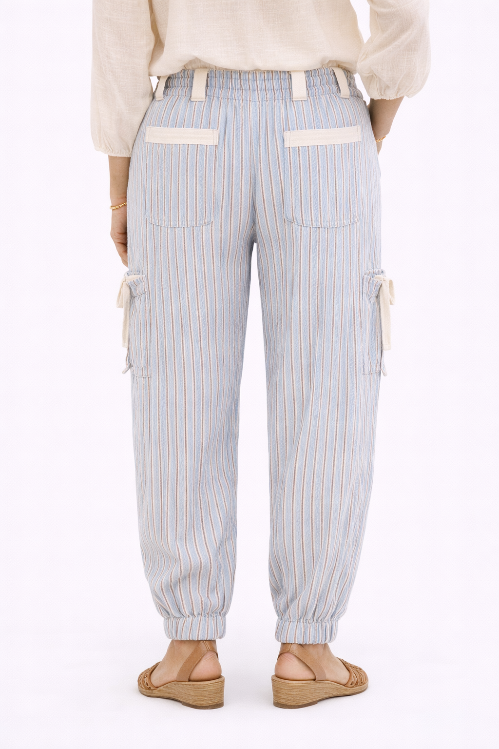 Striped Peasant Pants-Joggers