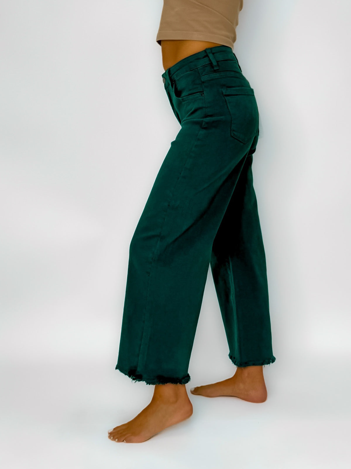 Risen Evergreen High Rise Wide Leg Crop Jeans