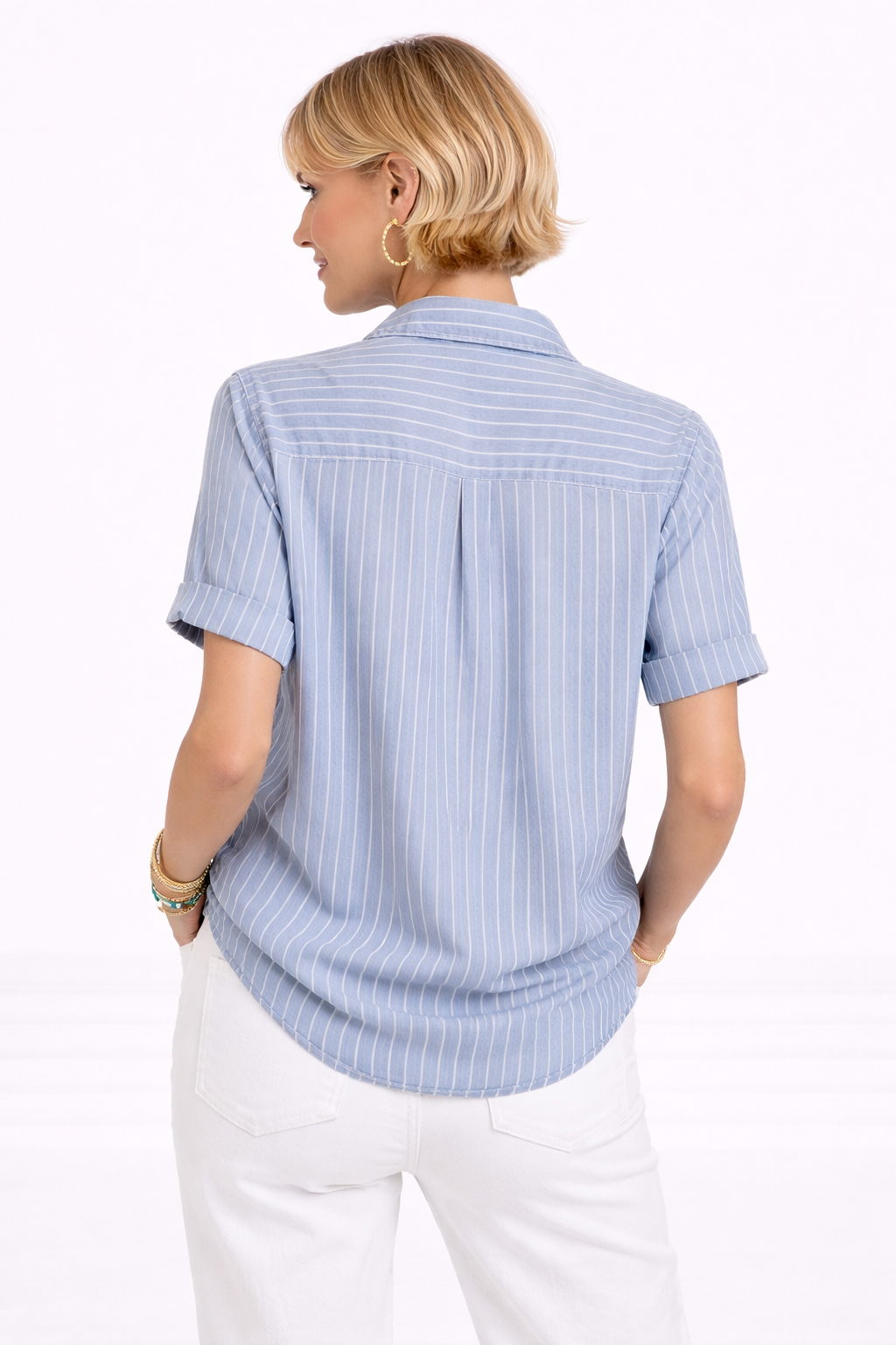 The Chambray Denim Button Front Shirt
