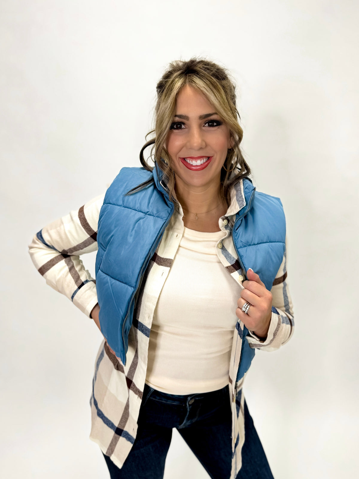 Puff Up Vest - Blue